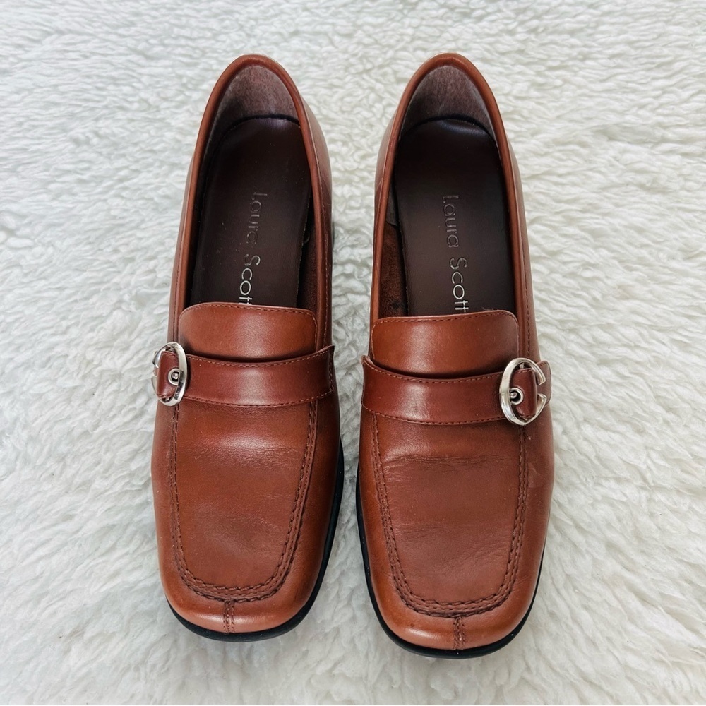 Laura Scott Brown Leather Slip On Shoes Size 6.5 M